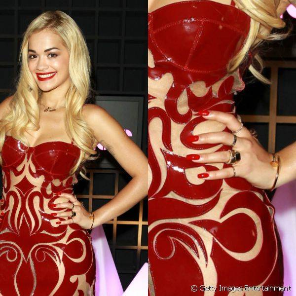 Os esmaltes vermelhos est?o entre os prediletos de Rita Ora, como mostrou durante um evento da Sony, em junho de 2013